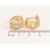 Серьги Xuping цвет Позолота 14K колечки "Узор с кристаллами" фото №2