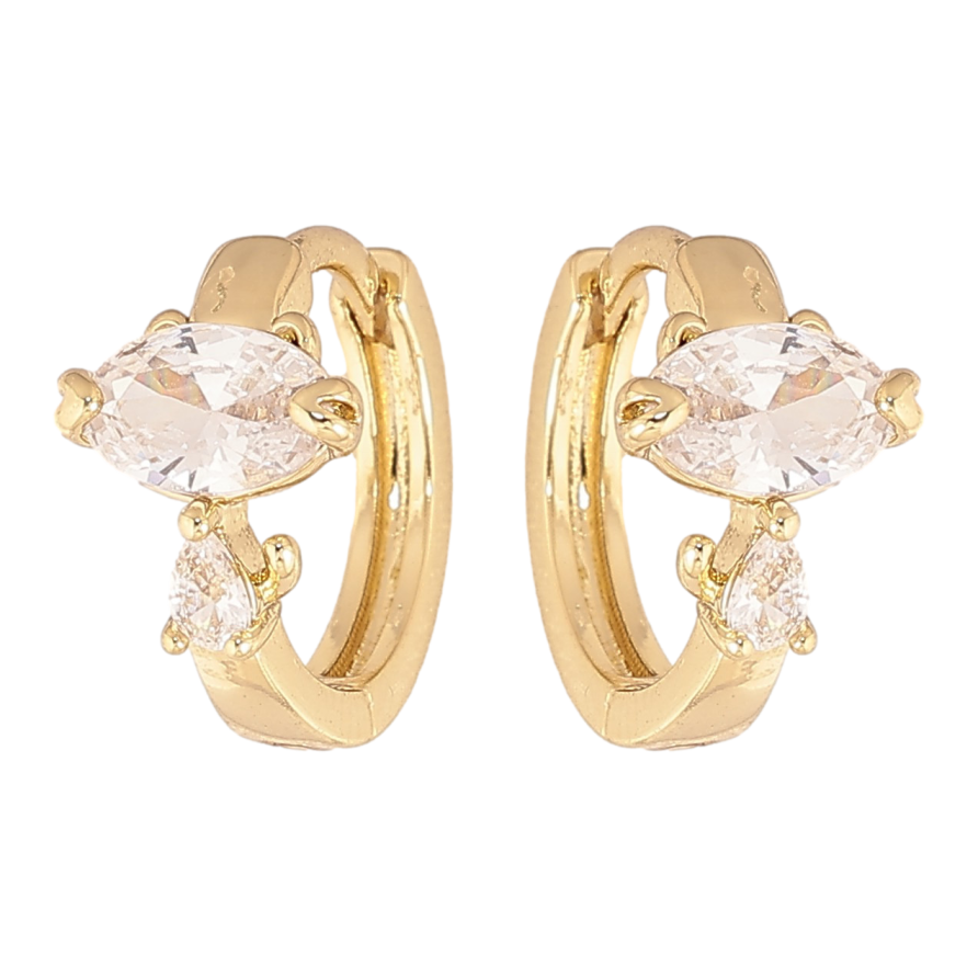 Сережки Xuping колір Позолота 14K колечка "Візерунок з кристалами" фото №1