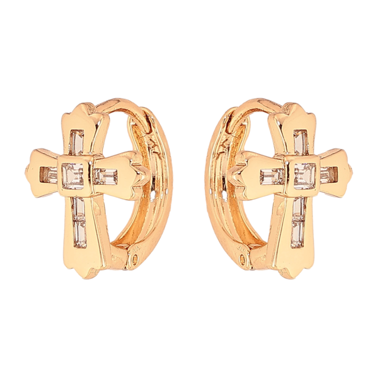 Сережки Xuping колір Позолота 18К кільця "Хрестики з кристалами" фото №24 Сережки Xuping колір Позолота 18К кільця "Хрестики з кристалами" фото №24