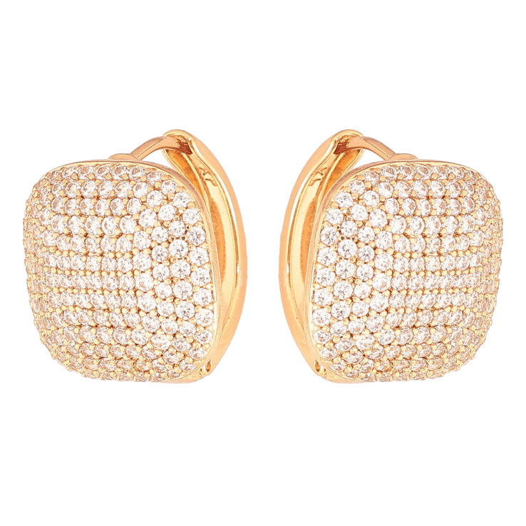 Сережки Xuping колір Позолота 18K колечка "Інкрустація кристалами" фото №10