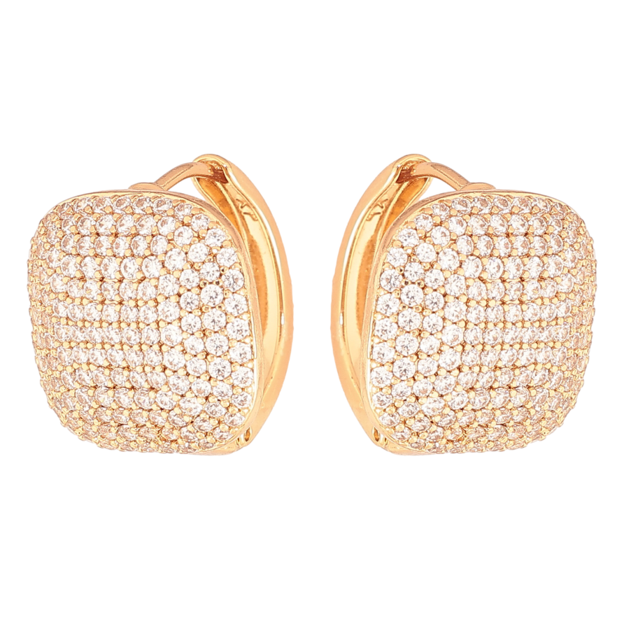 Сережки Xuping колір Позолота 18K колечка "Інкрустація кристалами" фото №1