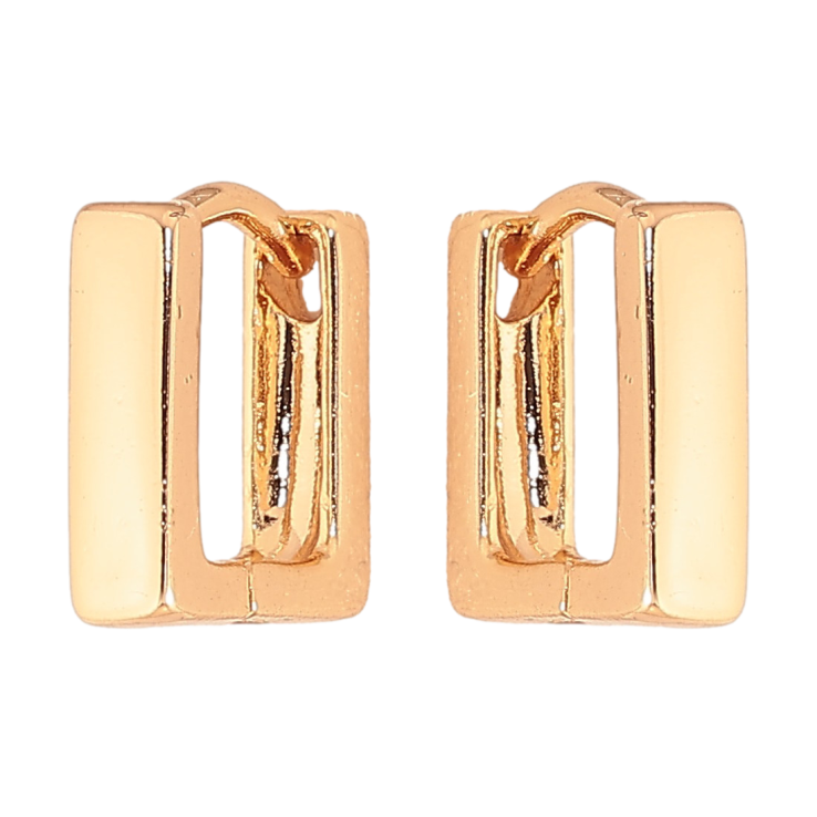 Сережки Xuping колір Позолота 18K колечка "Квадратні" фото №2