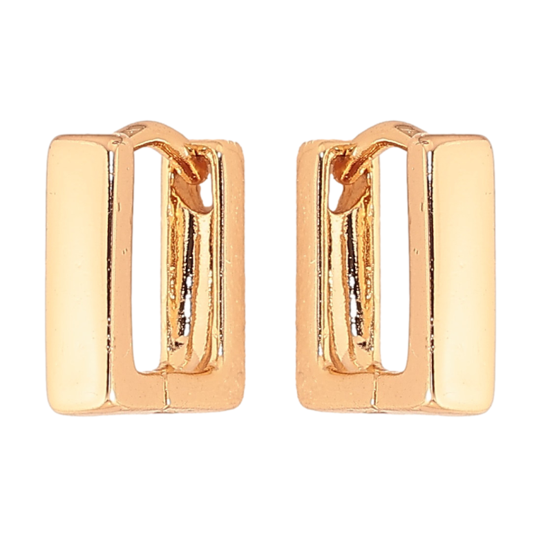 Серьги Xuping цвет Позолота 18K колечки "Квадратные"  фото №4