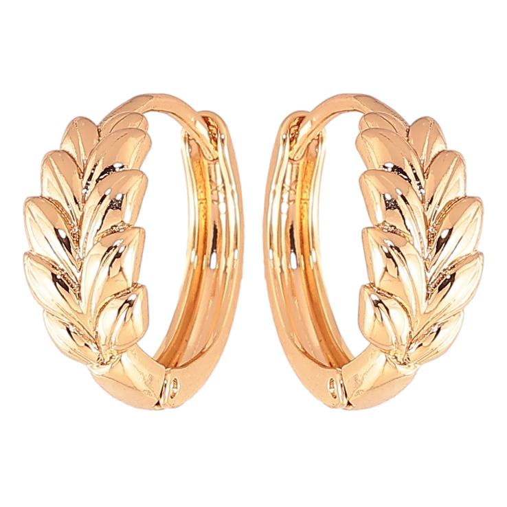 Серьги Xuping цвет Позолота 18K колечки "Веточки"  фото №18