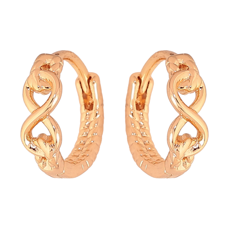 Серьги Xuping цвет Позолота 18К колечки "Восьмерки" фото №16