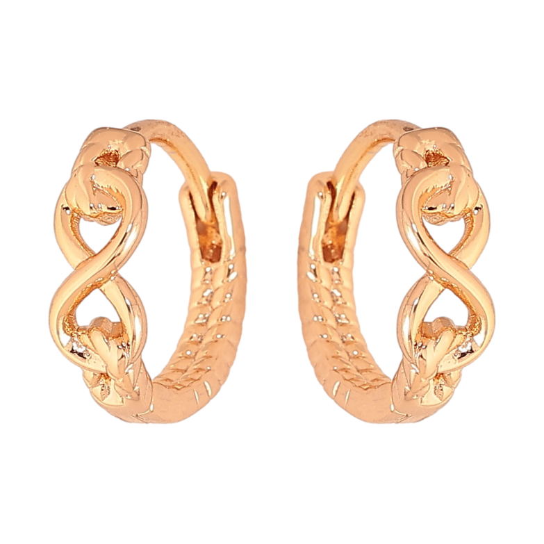 Сережки Xuping колір Позолота 18К колечка "Вісімки" фото №3