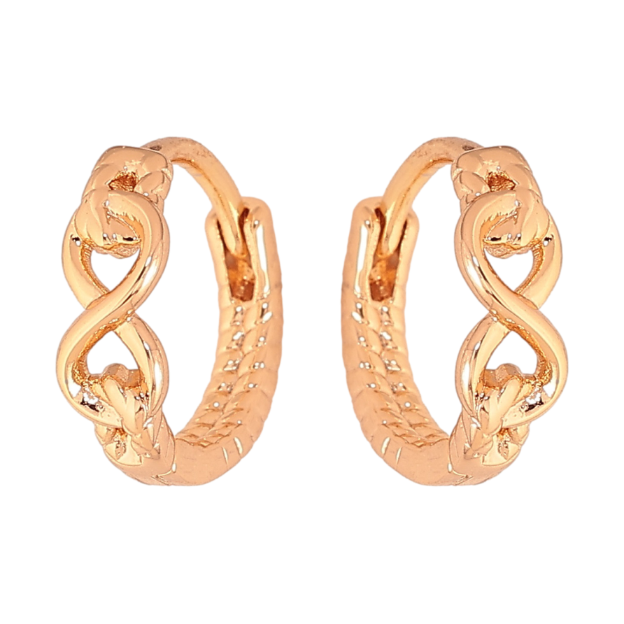 Серьги Xuping цвет Позолота 18К колечки "Восьмерки" фото №1