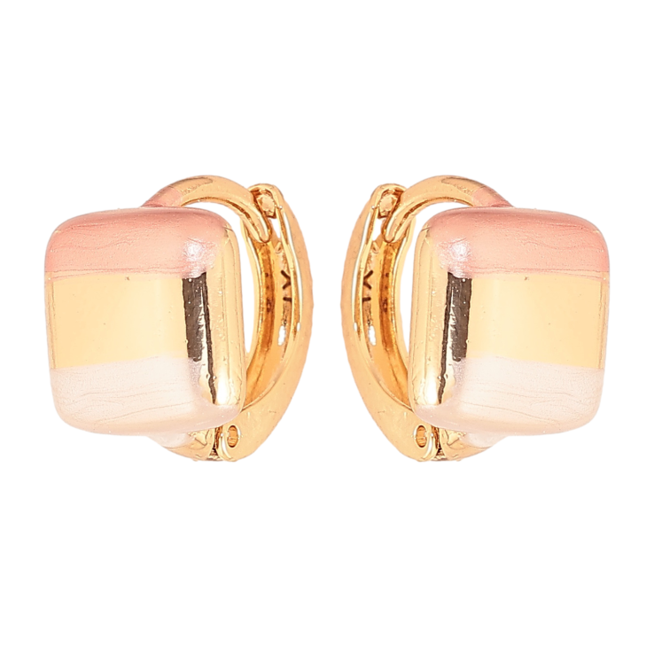 Серьги Xuping цвет Позолота 18К колечки "Узор эмалью" фото №16