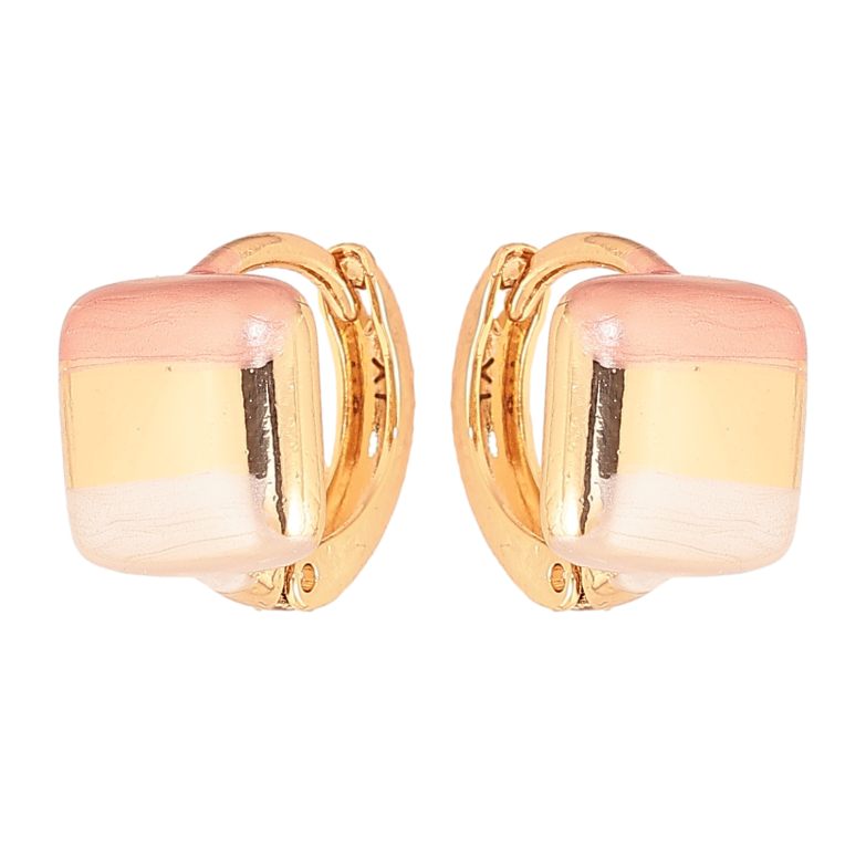 Серьги Xuping цвет Позолота 18К колечки "Узор эмалью" фото №1