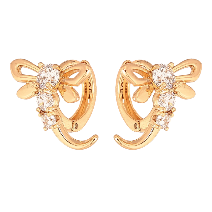 Сережки Xuping колір Позолота 18К колечка "Стрекози з кристалами" фото №16 Сережки Xuping колір Позолота 18К колечка "Стрекози з кристалами" фото №16