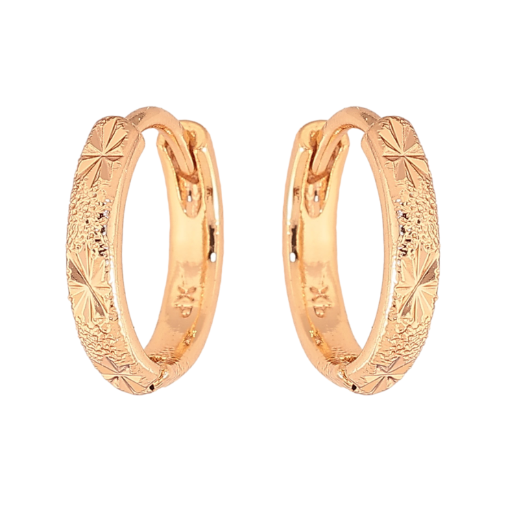 Сережки Xuping колір Позолота 18К колечка "Декоративний візерунок" фото №21 Сережки Xuping колір Позолота 18К колечка "Декоративний візерунок" фото №21