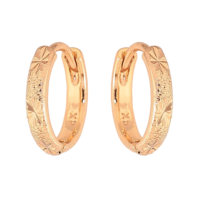 Сережки Xuping колір Позолота 18К колечка "Декоративний візерунок" фото №1 Сережки Xuping колір Позолота 18К колечка "Декоративний візерунок" фото №1