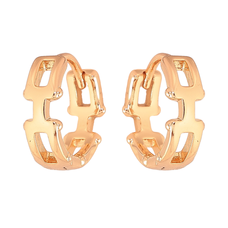 Серьги Xuping цвет Позолота 18К колечки "Декоративный узор" фото №15