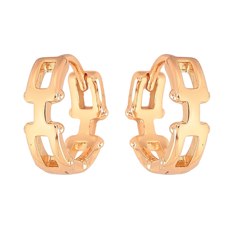 Серьги Xuping цвет Позолота 18К колечки "Декоративный узор" фото №4