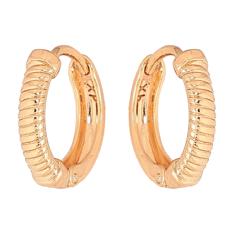 Серьги Xuping цвет Позолота 18К колечки "Декоративный узор" фото №1