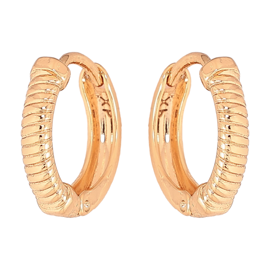 Серьги Xuping цвет Позолота 18К колечки "Декоративный узор" фото №1