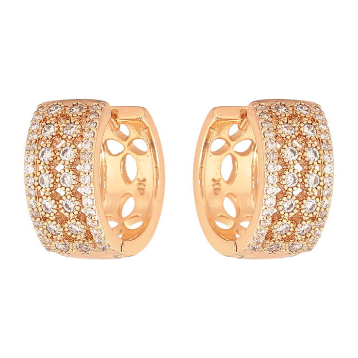 Сережки Xuping колір Позолота 18К колечка "Інкрустація кристалами" фото №19 Сережки Xuping колір Позолота 18К колечка "Інкрустація кристалами" фото №19