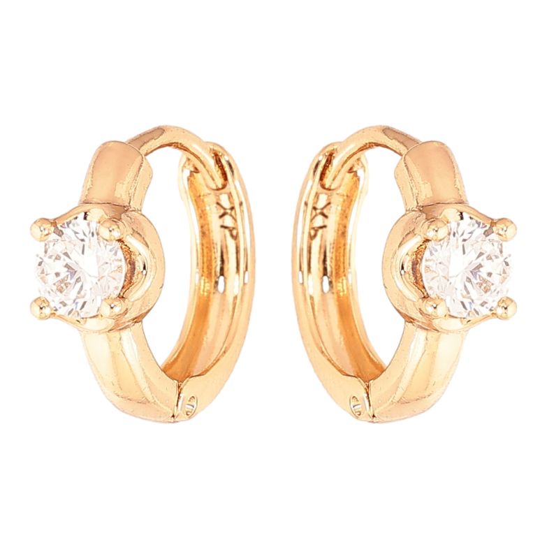 Серьги Xuping цвет Позолота 18K колечки "Вставки кристаллов" фото №1