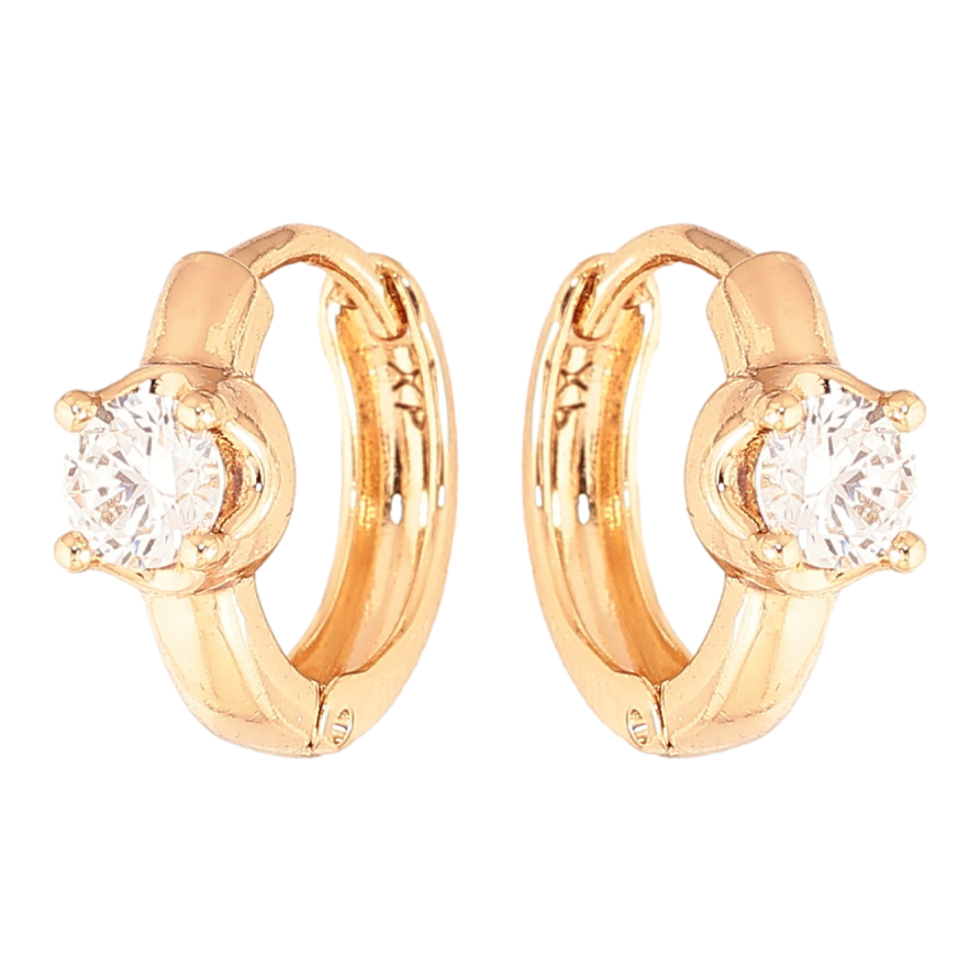 Серьги Xuping цвет Позолота 18K колечки "Вставки кристаллов" фото №1