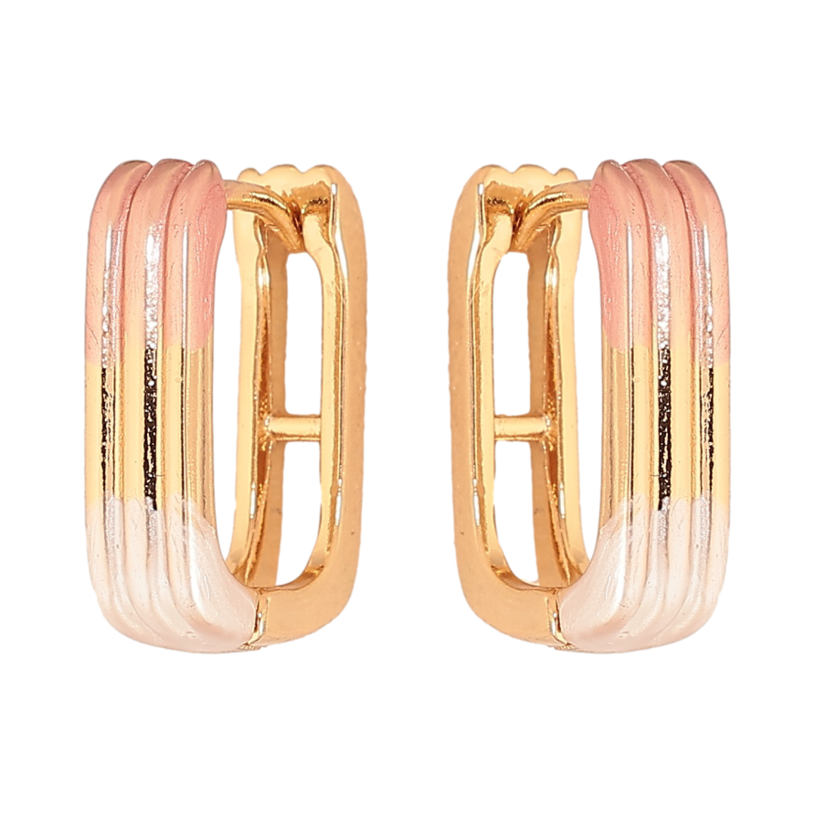 Серьги Xuping цвет Позолота 18К колечки "Покраска эмалью" фото №1