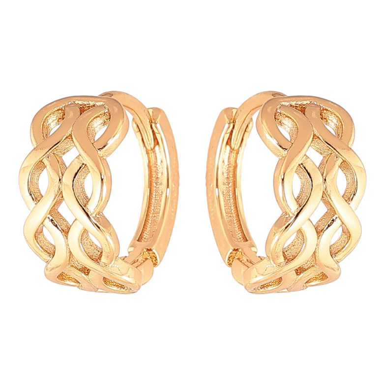 Сережки Xuping колір Позолота 18K колечка "Декоративний візерунок" фото №1