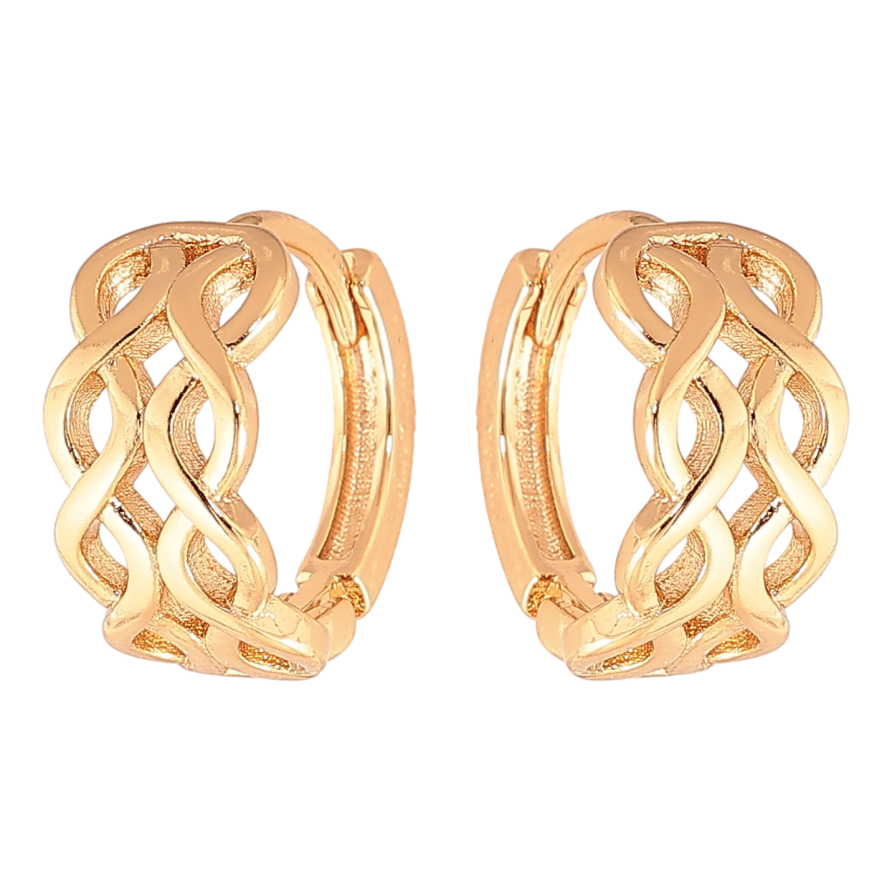 Сережки Xuping колір Позолота 18K колечка "Декоративний візерунок" фото №1