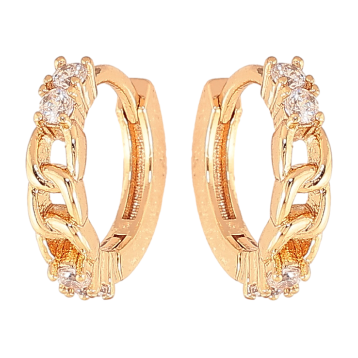 Сережки Xuping колір Позолота 18K колечка "Візерунок з кристалами" фото №23