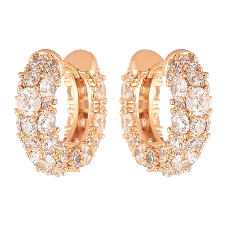 Серьги Xuping цвет Позолота 18K колечки "Инкрустация кристаллами"  фото №21