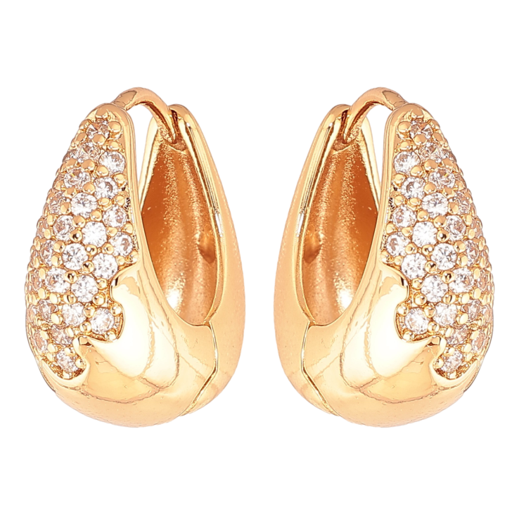 Серьги Xuping цвет Позолота 18K колечки "Инкрустация кристаллами"  фото №20