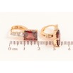 Серьги Xuping цвет Позолота 18K колечки "Узор с красными кристаллами" фото №2