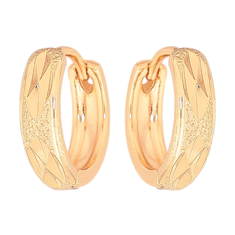 Серьги Xuping цвет Позолота 18К колечки "Декоративный узор" фото №1