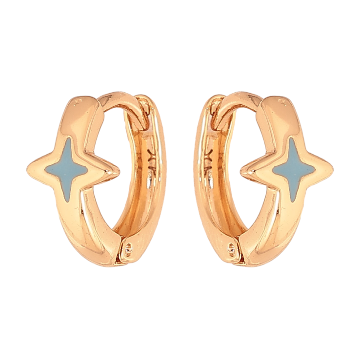 Сережки Xuping колір Позолота 18К колечка "Зірки з блакитною емаллю" фото №25 Сережки Xuping колір Позолота 18К колечка "Зірки з блакитною емаллю" фото №25