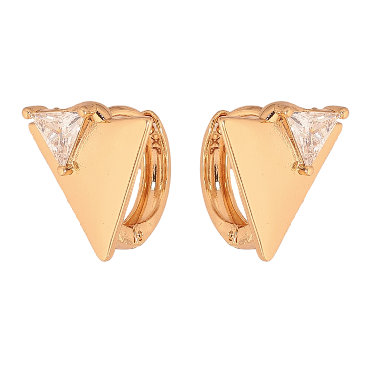 Сережки Xuping колір Позолота 18К колечка "Трикутники з кристалами" фото №10 Сережки Xuping колір Позолота 18К колечка "Трикутники з кристалами" фото №10