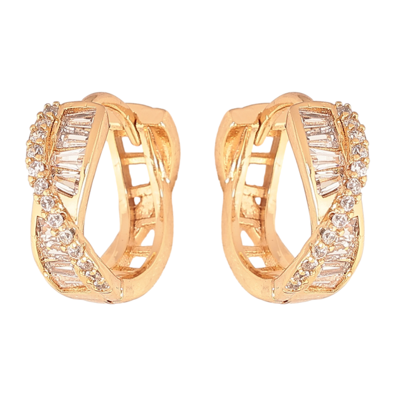 Сережки Xuping колір Позолота 18К колечка "Інкрустація кристалами" фото №11