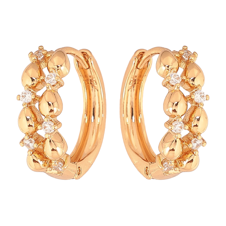 Серьги Xuping цвет Позолота 18К колечки "Узор с кристаллами" фото №13 Серьги Xuping цвет Позолота 18К колечки "Узор с кристаллами" фото №13