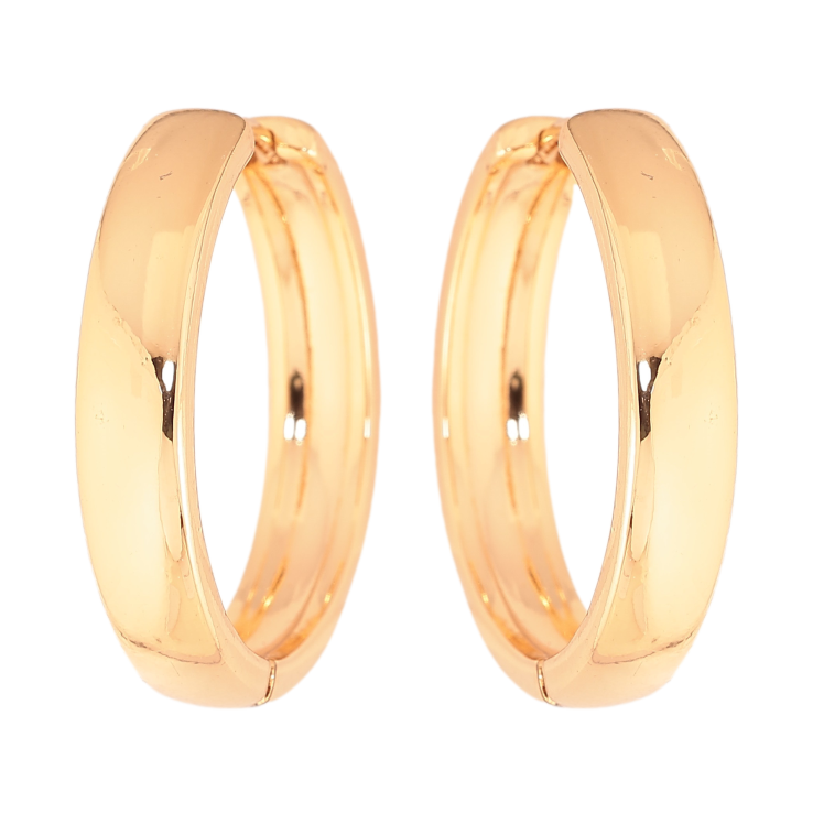 Серьги Xuping цвет Позолота 18К колечки "Классика , шир. 5мм" ø 25мм фото №12