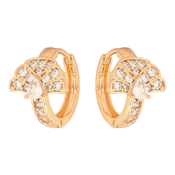 Сережки Xuping колір Позолота 18К колечка "Візерунок з кристалами" фото №19 Сережки Xuping колір Позолота 18К колечка "Візерунок з кристалами" фото №19