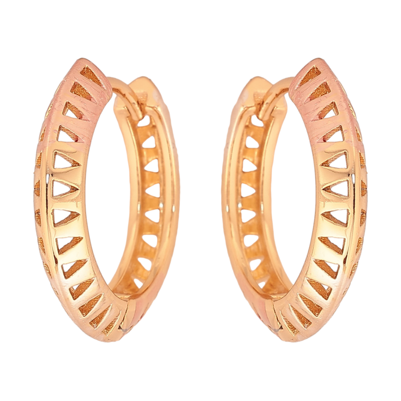 Серьги Xuping цвет Позолота 18К колечки "Декоративный узор покрашенные эмалью" фото №1