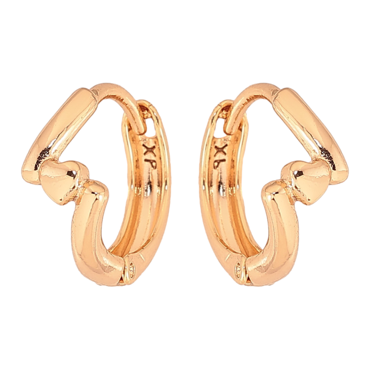 Серьги Xuping цвет Позолота 18К колечки "Узор с сердечками" фото №22