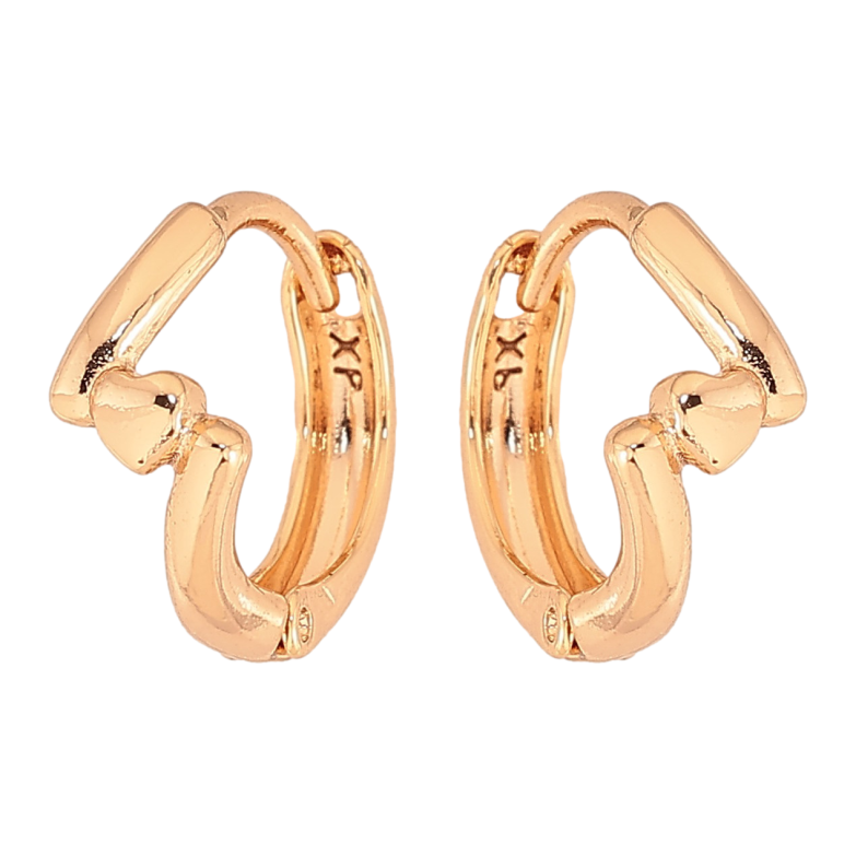 Серьги Xuping цвет Позолота 18К колечки "Узор с сердечками" фото №1