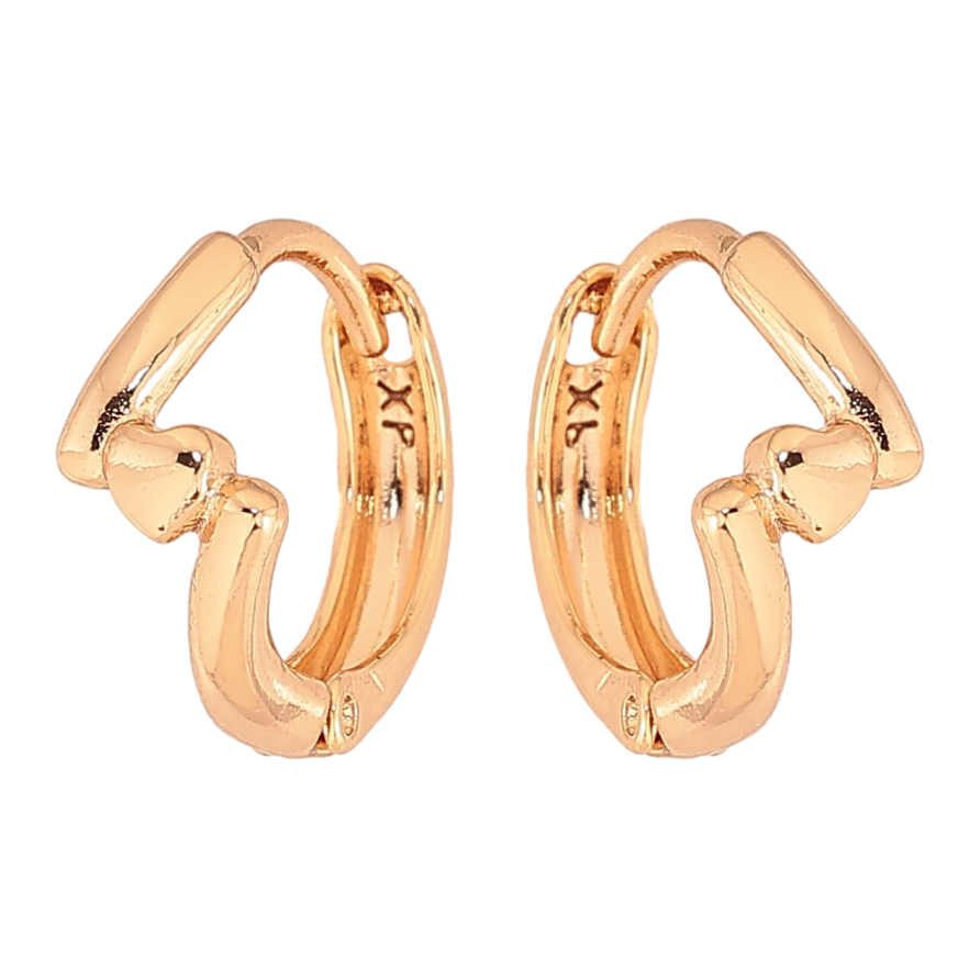 Серьги Xuping цвет Позолота 18К колечки "Узор с сердечками" фото №1