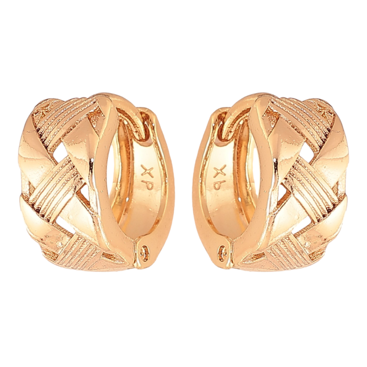 Сережки Xuping колір Позолота 18K колечка "Декоративний візерунок" фото №16