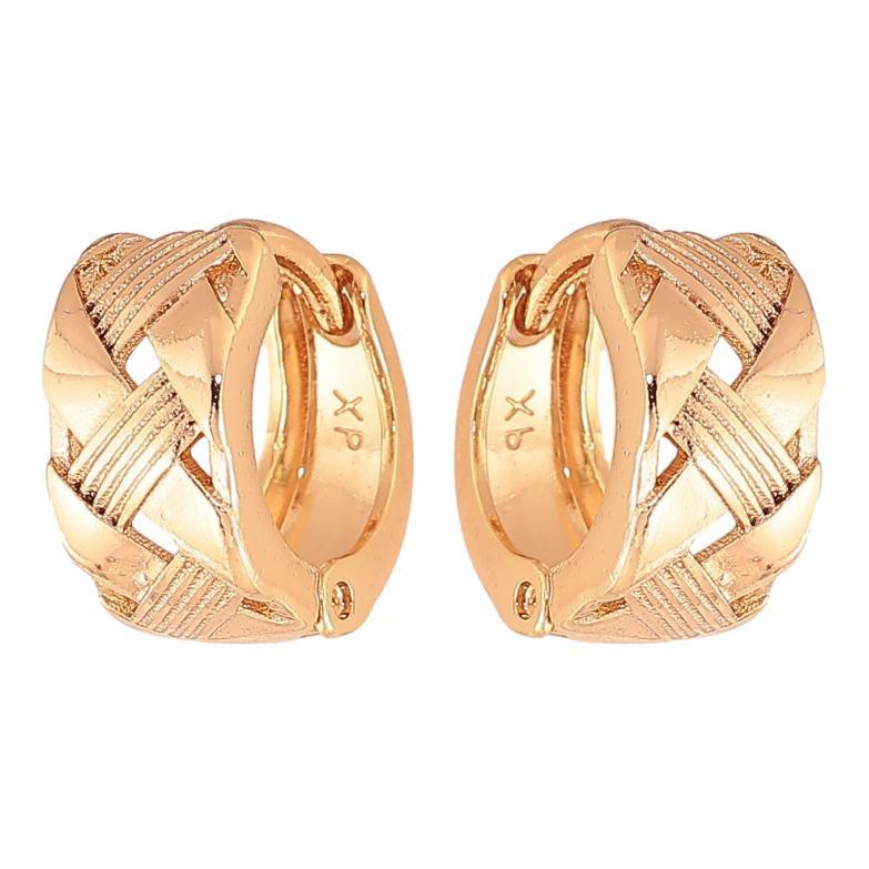 Серьги Xuping цвет Позолота 18K колечки "Декоративный узор" фото №1