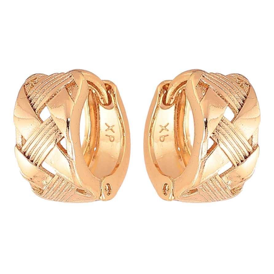 Сережки Xuping колір Позолота 18K колечка "Декоративний візерунок" фото №1