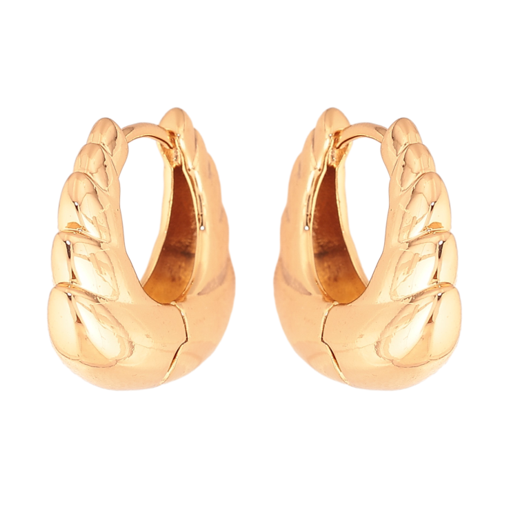 Сережки Xuping колір Позолота 18K колечка "Декоративний візерунок" фото №3