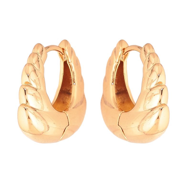 Сережки Xuping колір Позолота 18K колечка "Декоративний візерунок" фото №9