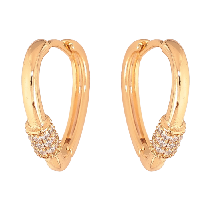 Сережки Xuping колір Позолота 18К колечка "Візерунок з кристалами" фото №20