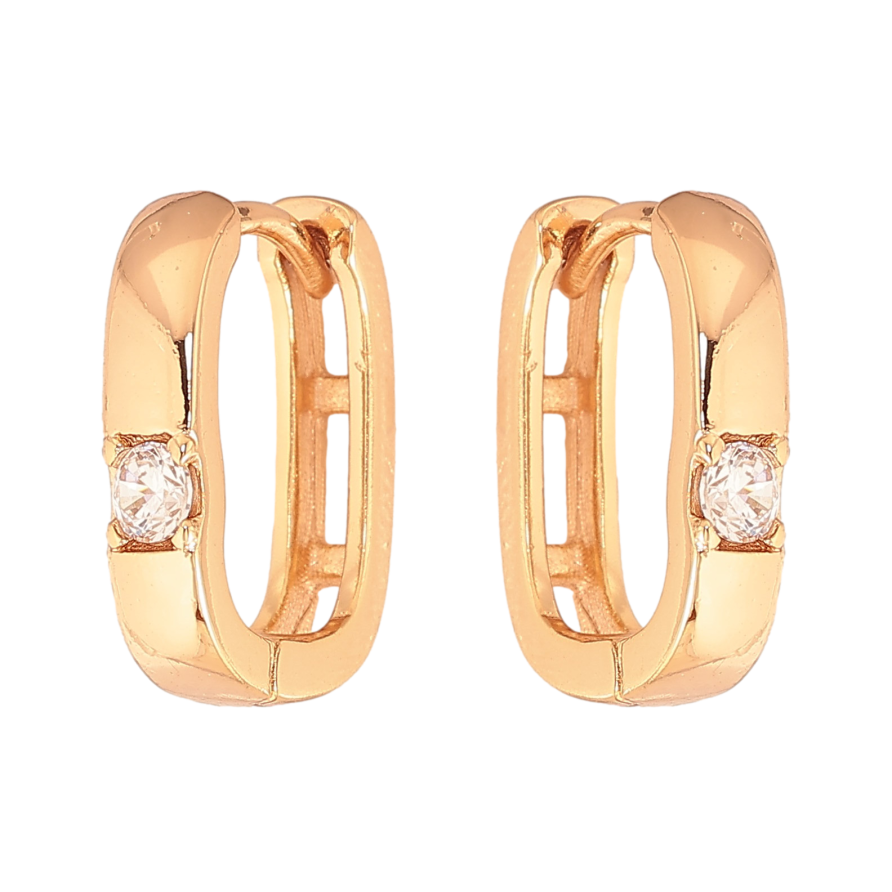 Серьги Xuping цвет Позолота 18К колечки "Вставка кристалл" фото №1 Серьги Xuping цвет Позолота 18К колечки "Вставка кристалл" фото №1