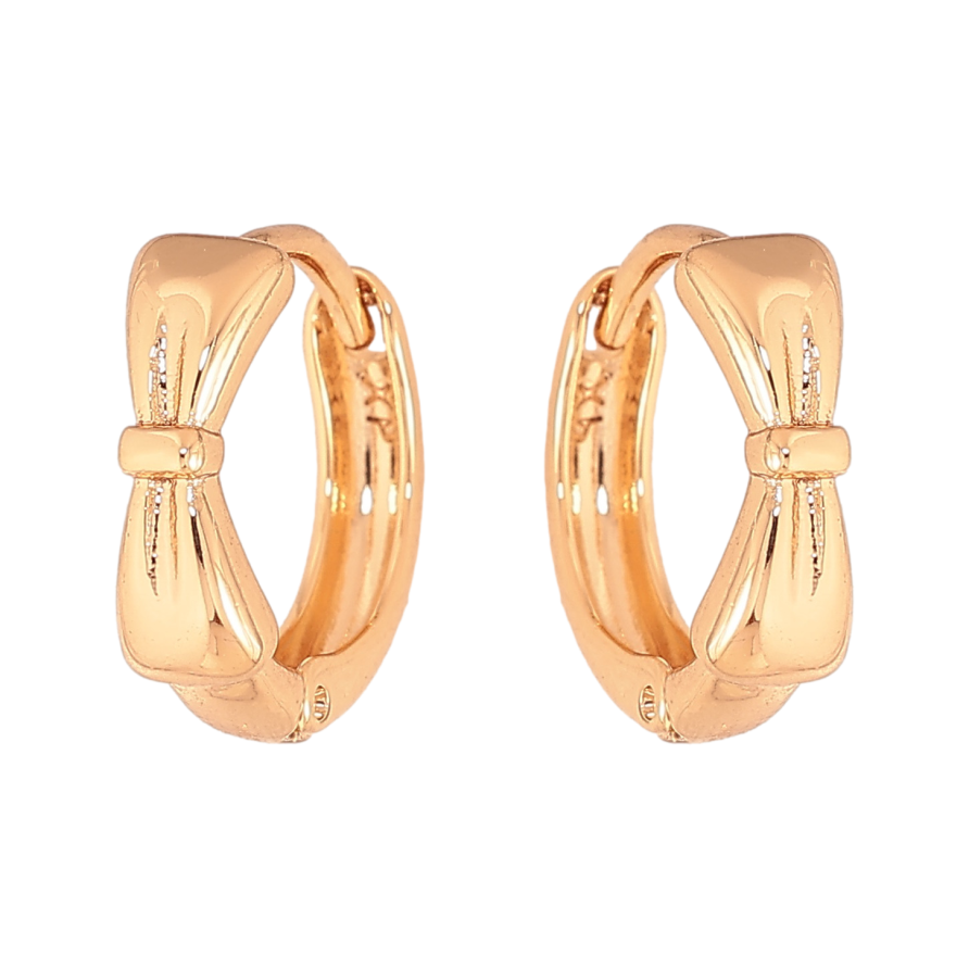 Сережки Xuping колір Позолота 18К колечка "Бантики" фото №1 Сережки Xuping колір Позолота 18К колечка "Бантики" фото №1