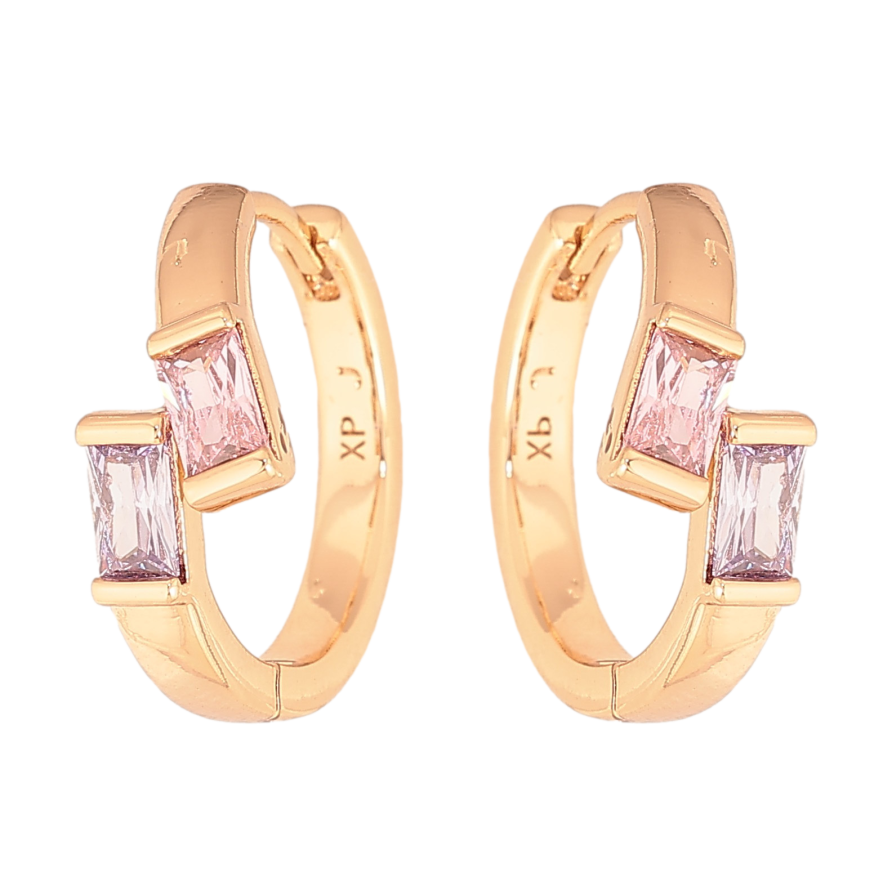 Серьги Xuping цвет Позолота 18К колечки "Узор с цветными кристаллами" фото №1 Серьги Xuping цвет Позолота 18К колечки "Узор с цветными кристаллами" фото №1